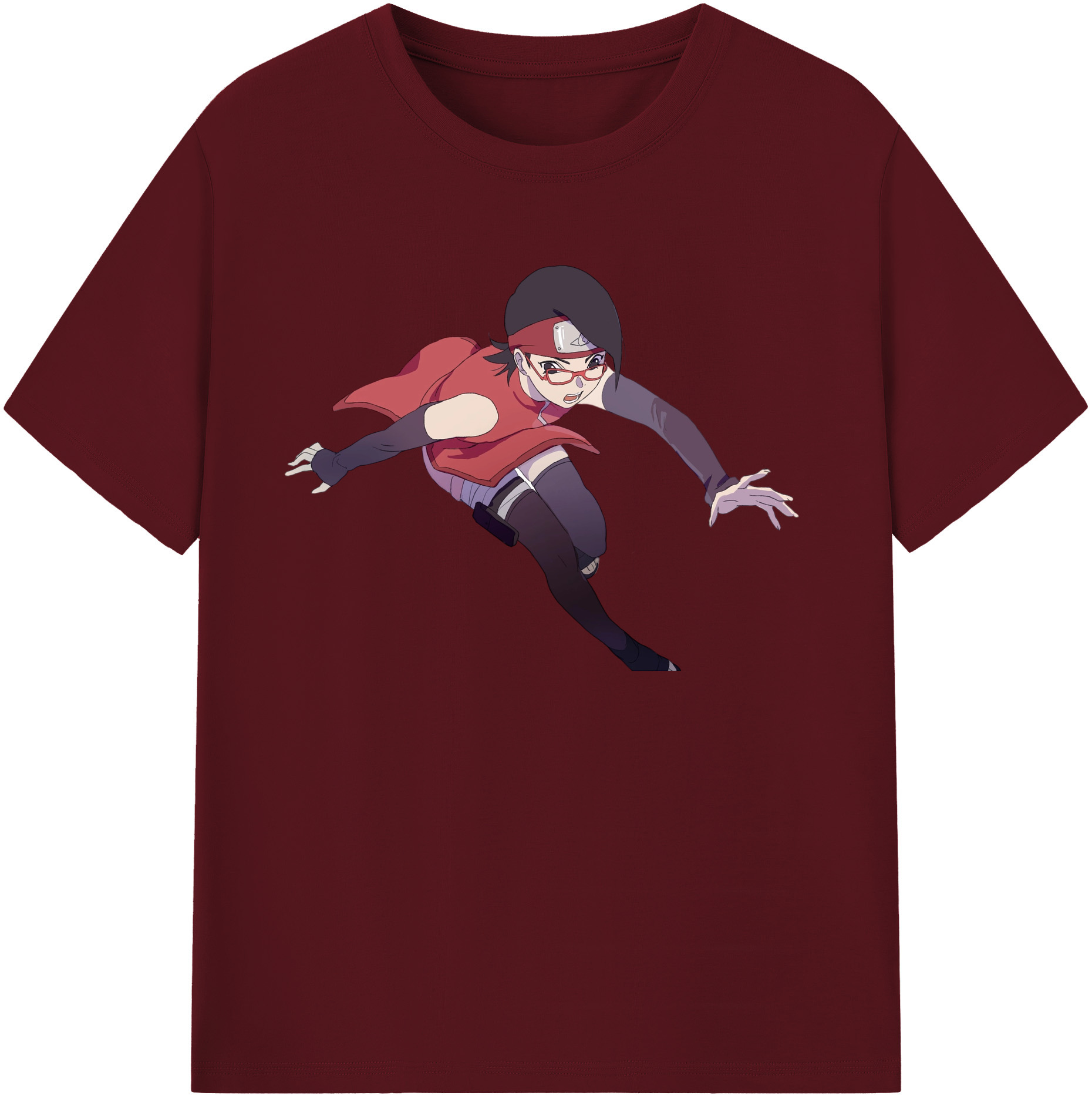 （画像用） NARUTO -ナルト- うちは サラダ Uchiha Sarada 綿100％半袖Tシャツ（フロントプリント）